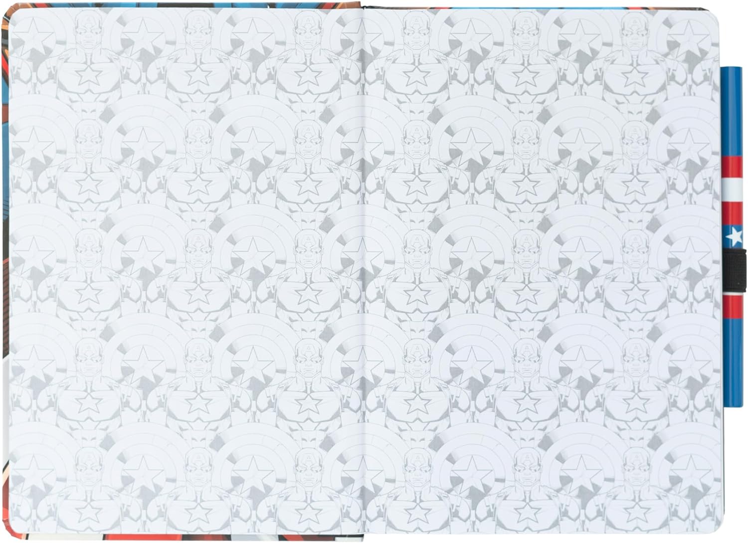 Grupo Erik Premium Notizbuch mit Stift Marvel Captain America Notizbuch A5 Dotted - Notizbuch Klein - Reisetagebuch zum selberschreiben - Bullet Journal Dotted A5 Tagebuch Mädchen und Jungen