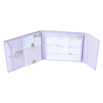 Gruppe Erik Wochenplaner Pusheen mit Haftnotizen - Notizzettel Block für To Do Liste Einkaufszettel - Undatierten Wochenplaner Notizblock Block Buch Kwaii Accessoires