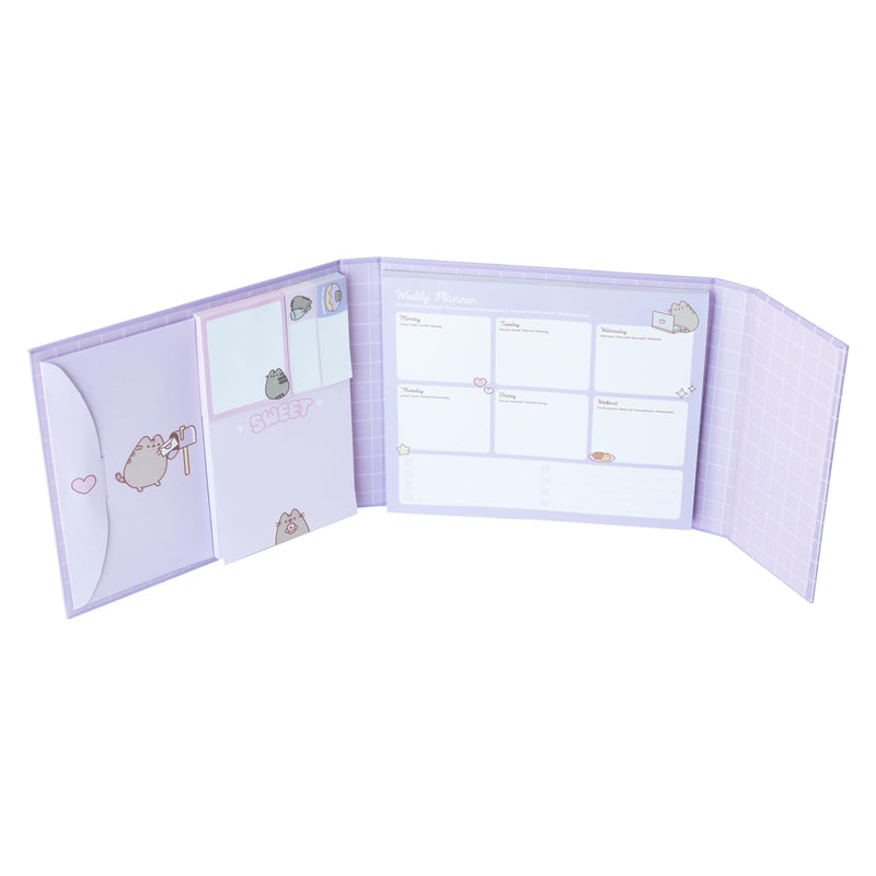 Gruppe Erik Wochenplaner Pusheen mit Haftnotizen - Notizzettel Block für To Do Liste Einkaufszettel - Undatierten Wochenplaner Notizblock Block Buch Kwaii Accessoires