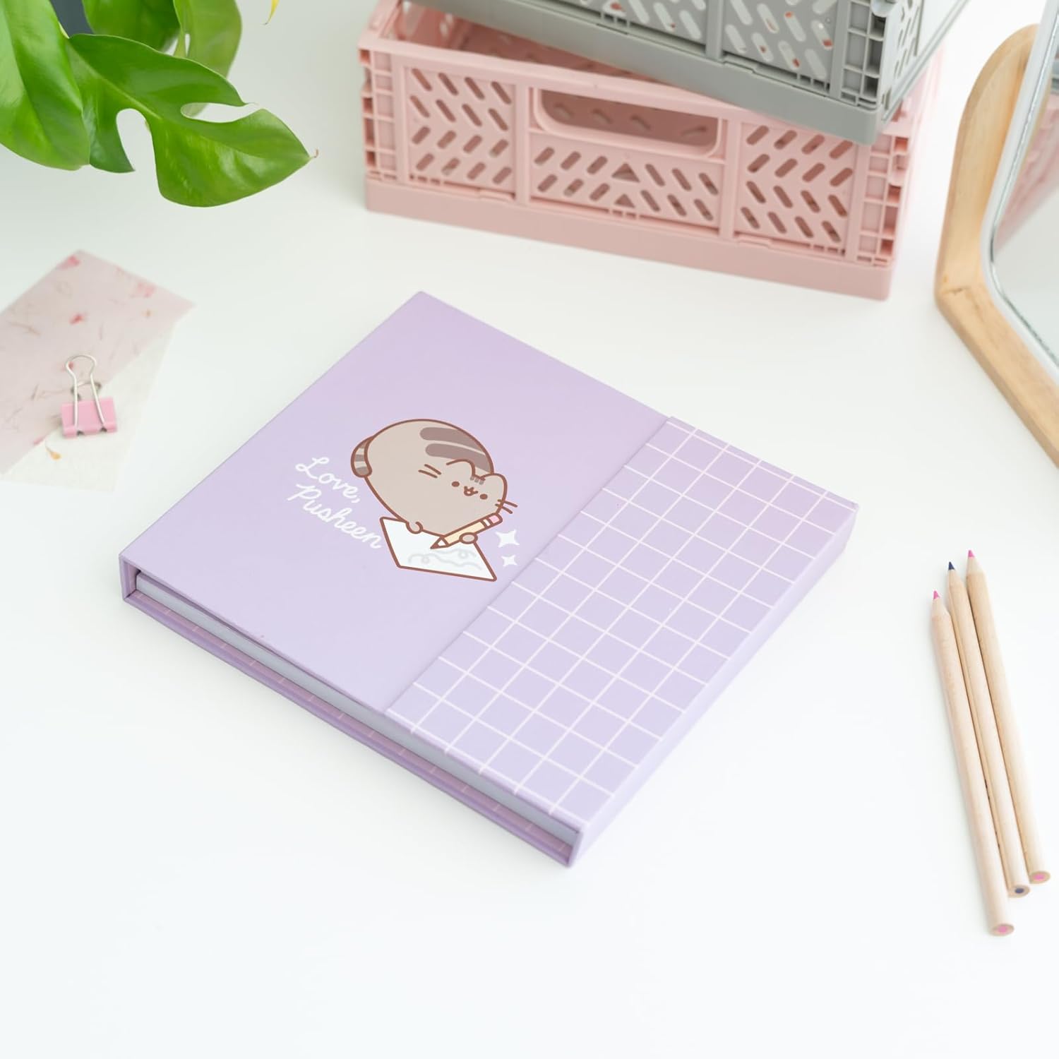 Gruppe Erik Wochenplaner Pusheen mit Haftnotizen - Notizzettel Block für To Do Liste Einkaufszettel - Undatierten Wochenplaner Notizblock Block Buch Kwaii Accessoires