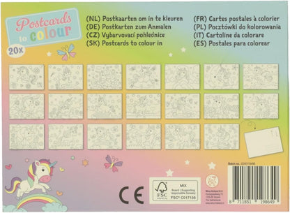 Postkarten Farben Einhorn