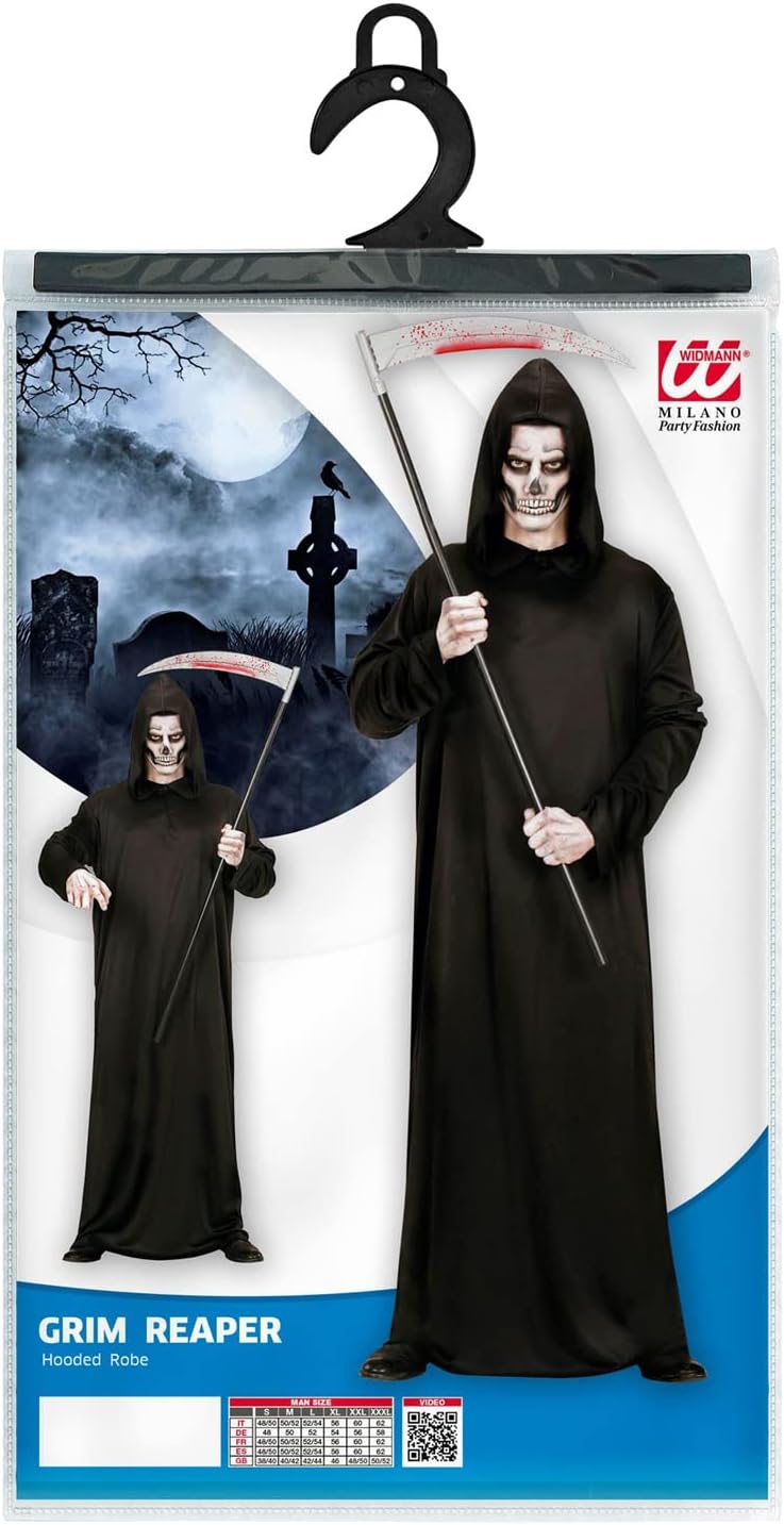 Widmann Kids’ Grim Reaper Costume with Hooded Robe