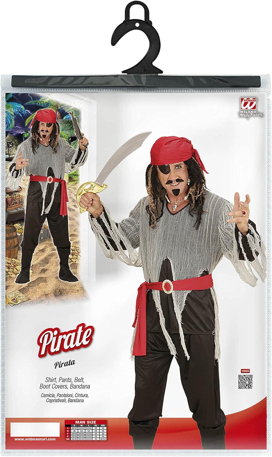 "PIRATE" (shirt, pants, belt, boot covers, bandana) - (L)