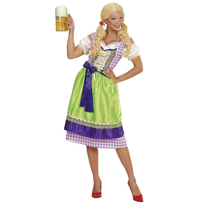 DIRNDL Bavarian German Costume - Green and purple