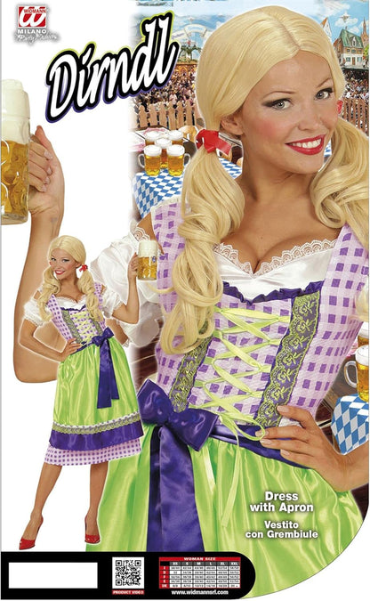 DIRNDL Bavarian German Costume - Green and purple