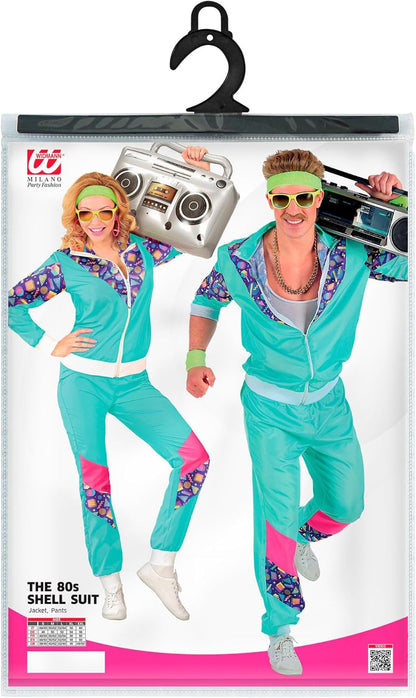 WIDMANN Adults Unisex 80s Shell Suit Costume. Includes Jacket & Pants. 90s, Fancy Dress, Outfit, World Book Day, Halloween, Carnival