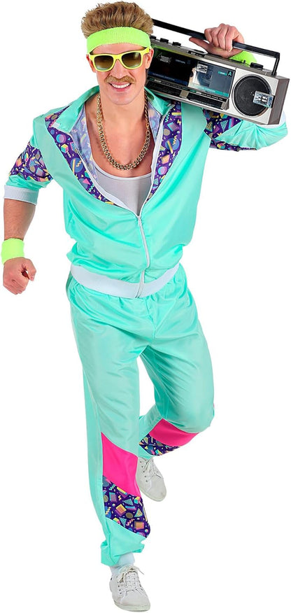 WIDMANN Adults Unisex 80s Shell Suit Costume. Includes Jacket & Pants. 90s, Fancy Dress, Outfit, World Book Day, Halloween, Carnival