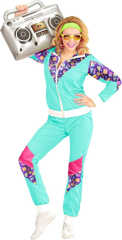 WIDMANN Adults Unisex 80s Shell Suit Costume. Includes Jacket & Pants. 90s, Fancy Dress, Outfit, World Book Day, Halloween, Carnival