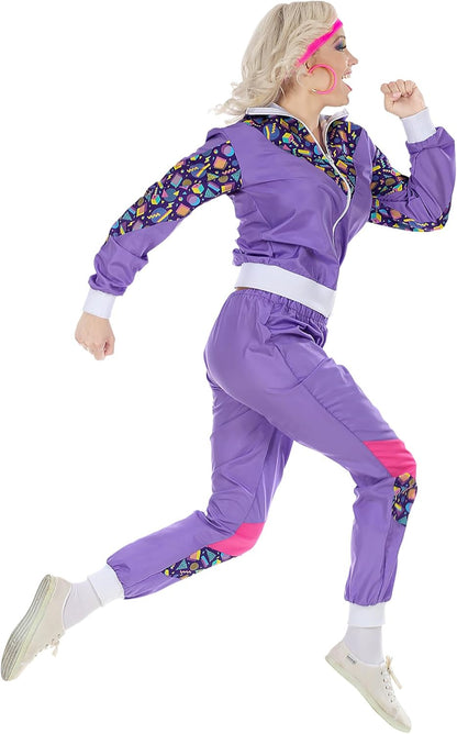 Widmann - Kostüm 80er Jahre Trainingsanzug, Jacke und Hose, Assi Anzug, Proll Anzug, Retrostyle, Bad Taste Party, 80ties, Karneval S Single