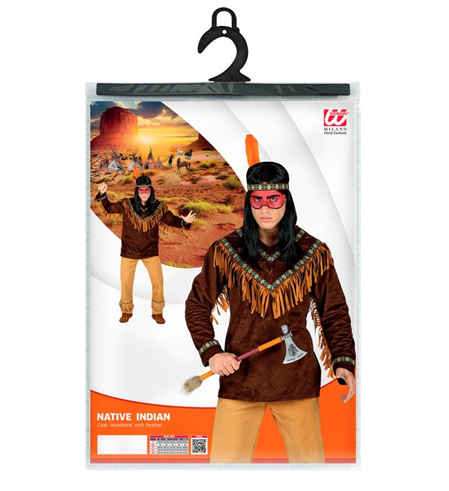Widmann Native Indian (Coat, Headband With Feather) (M) Brown