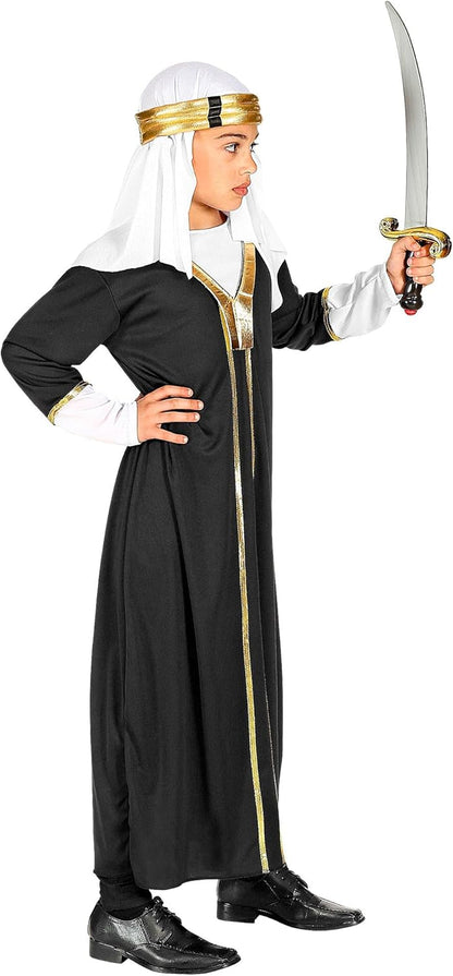 WIDMANN - Sultan costume including robe with coat and headpiece. Perfect for themed birthday parties, carnival, halloween. Middle East, Arabian 5-7 Years (128cm)
