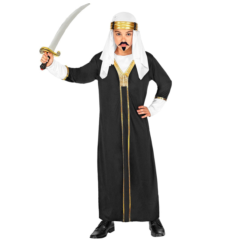 WIDMANN - Sultan costume including robe with coat and headpiece. Perfect for themed birthday parties, carnival, halloween. Middle East, Arabian 5-7 Years (128cm)