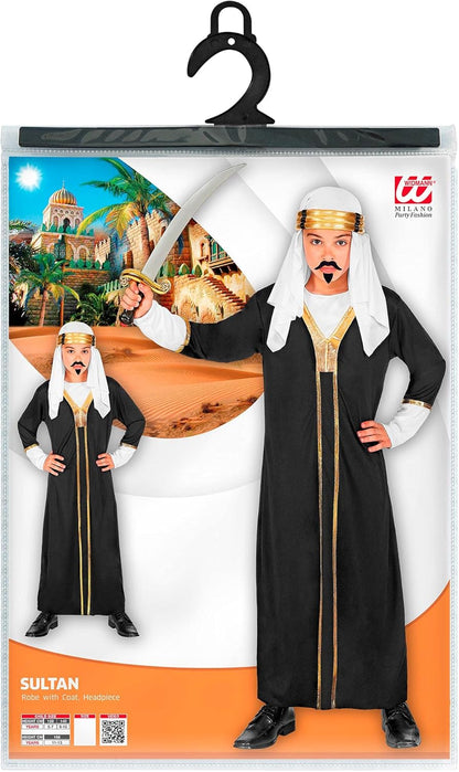 WIDMANN - Sultan costume including robe with coat and headpiece. Perfect for themed birthday parties, carnival, halloween. Middle East, Arabian 5-7 Years (128cm)