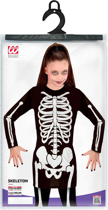 Widmann Child Skeleton Girl Costume, Dress 128