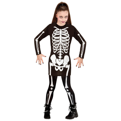 Widmann Child Skeleton Girl Costume, Dress 128