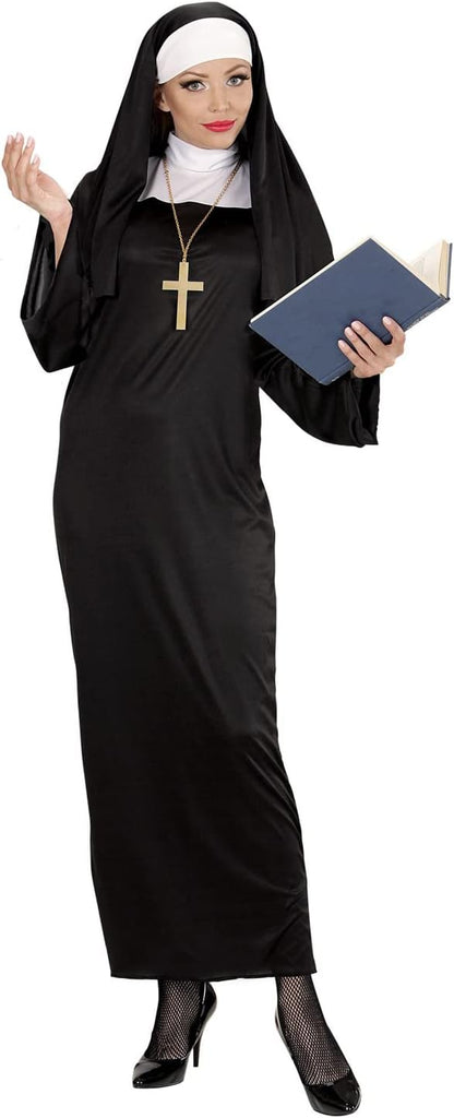 Widmann 01323 Adult Costume Nun Tunic and Headpiece XL Black