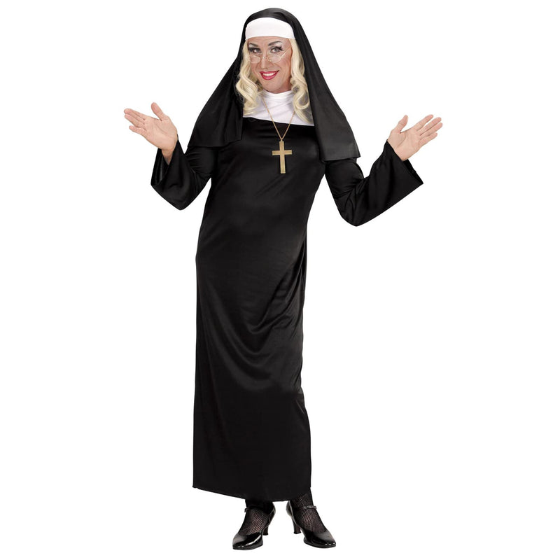 Widmann 01323 Adult Costume Nun Tunic and Headpiece XL Black