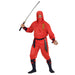 Widmann 01331 Adults Dragon Ninja Costume, Hooded Top, Trousers, Belt, Face Mask, Red