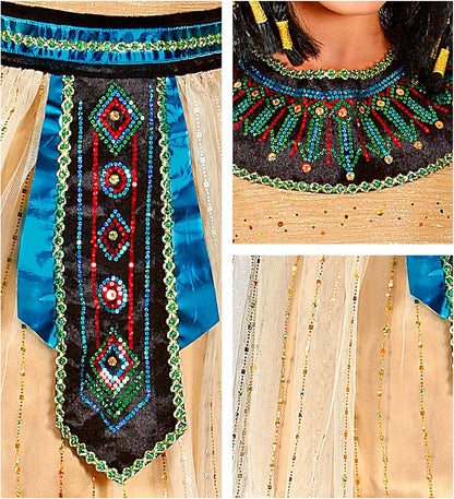 Widmann - Kinderkostüm Ägyptische Herrscherin, Kleid, Armstulpen, Umhang, ägyptische Königin, Mottoparty, Karneval 158