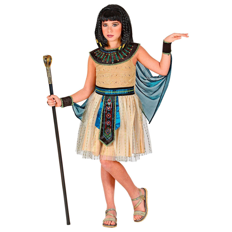 Widmann - Kinderkostüm Ägyptische Herrscherin, Kleid, Armstulpen, Umhang, ägyptische Königin, Mottoparty, Karneval 158