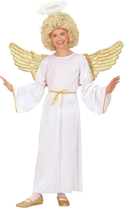Widmann Girl's Angel (Dress, Belt, Halo) Children's Angel Costume 140 White