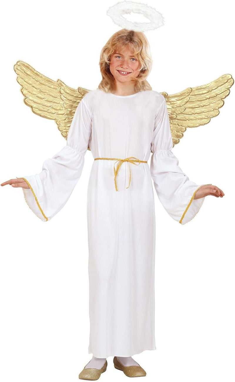 Widmann Girl's Angel (Dress, Belt, Halo) Children's Angel Costume 140 White