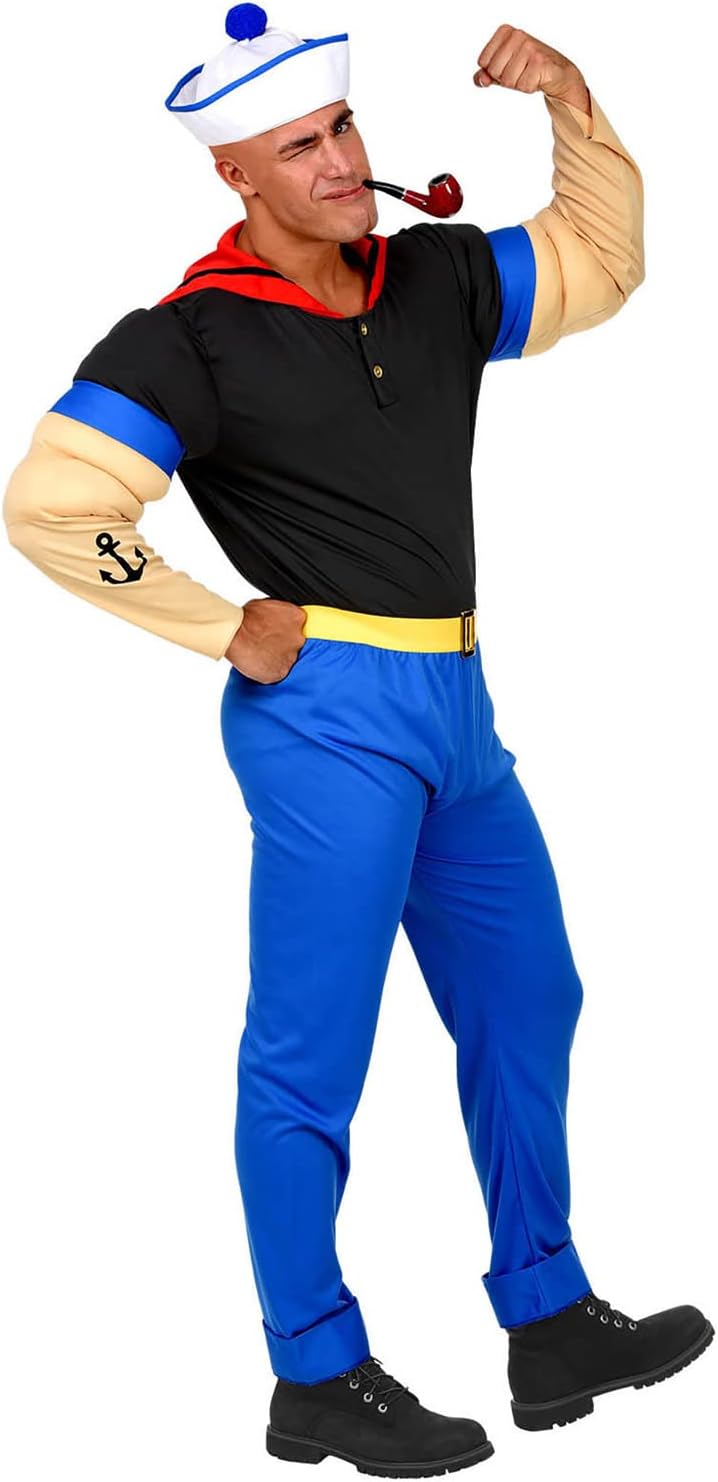 "SUPER SAILOR" (muscle arms t-shirt, pants with belt, hat) - (XXL)