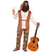 Widmann - Hip costume, top with vest, trousers, belt, headband, flower power, carnival, theme party XXL