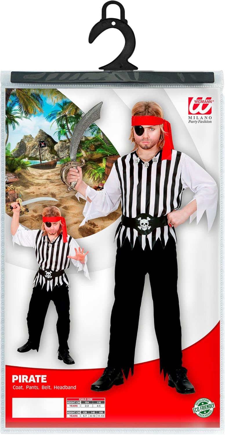 Children's Pirate Boy Costume Medium 8-10 yrs (140cm) for Buccaneer Fancy Dress