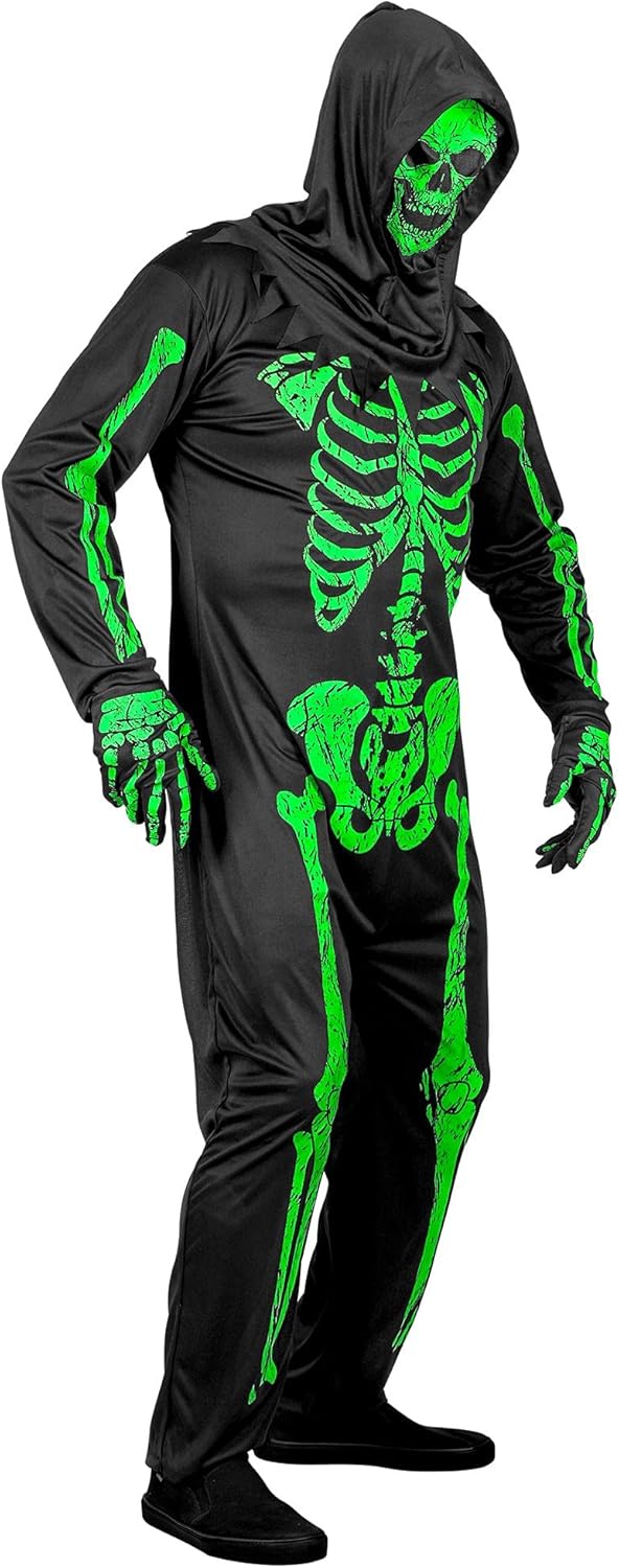 Widmann Men's Scheletro Fluorescente Costume (XS) Multi-coloured