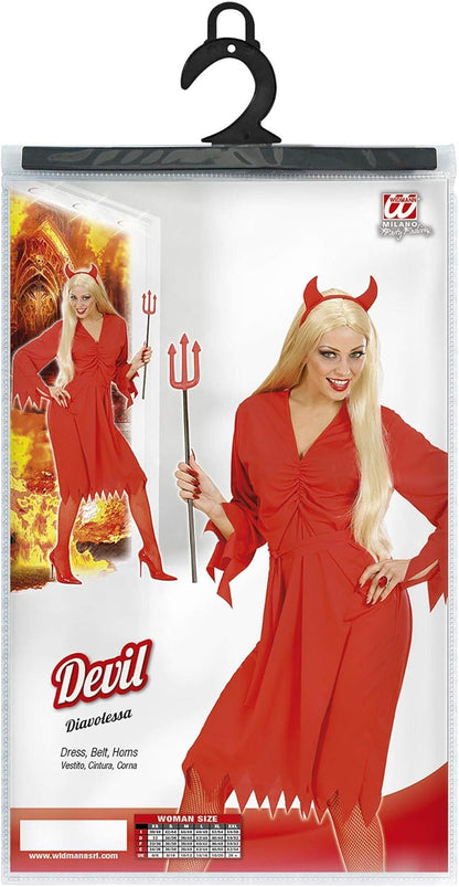 Widmann Devil Costume, Dress, Belt, Horns, Halloween, Carnival, Theme Party