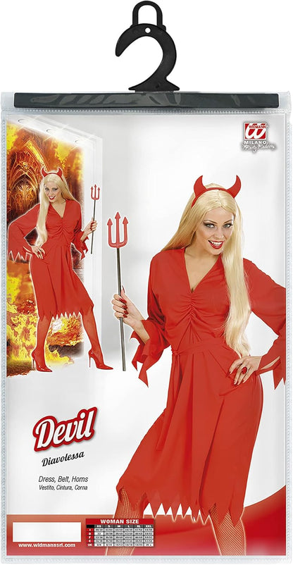 Widmann Devil Costume, Dress, Belt, Horns, Halloween, Carnival, Theme Party
