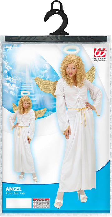 Widmann - Angel Costume, Dress, Belt and Halo, Christmas, Carnival, Theme Party