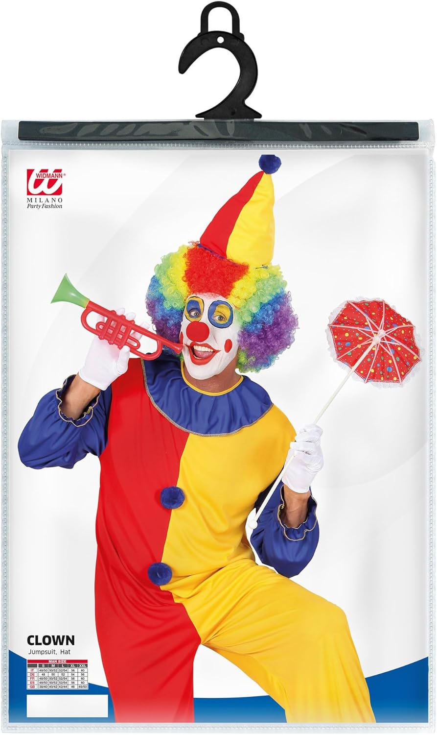Widmann 02704 Clown costume, Multicoloured, Standard Size