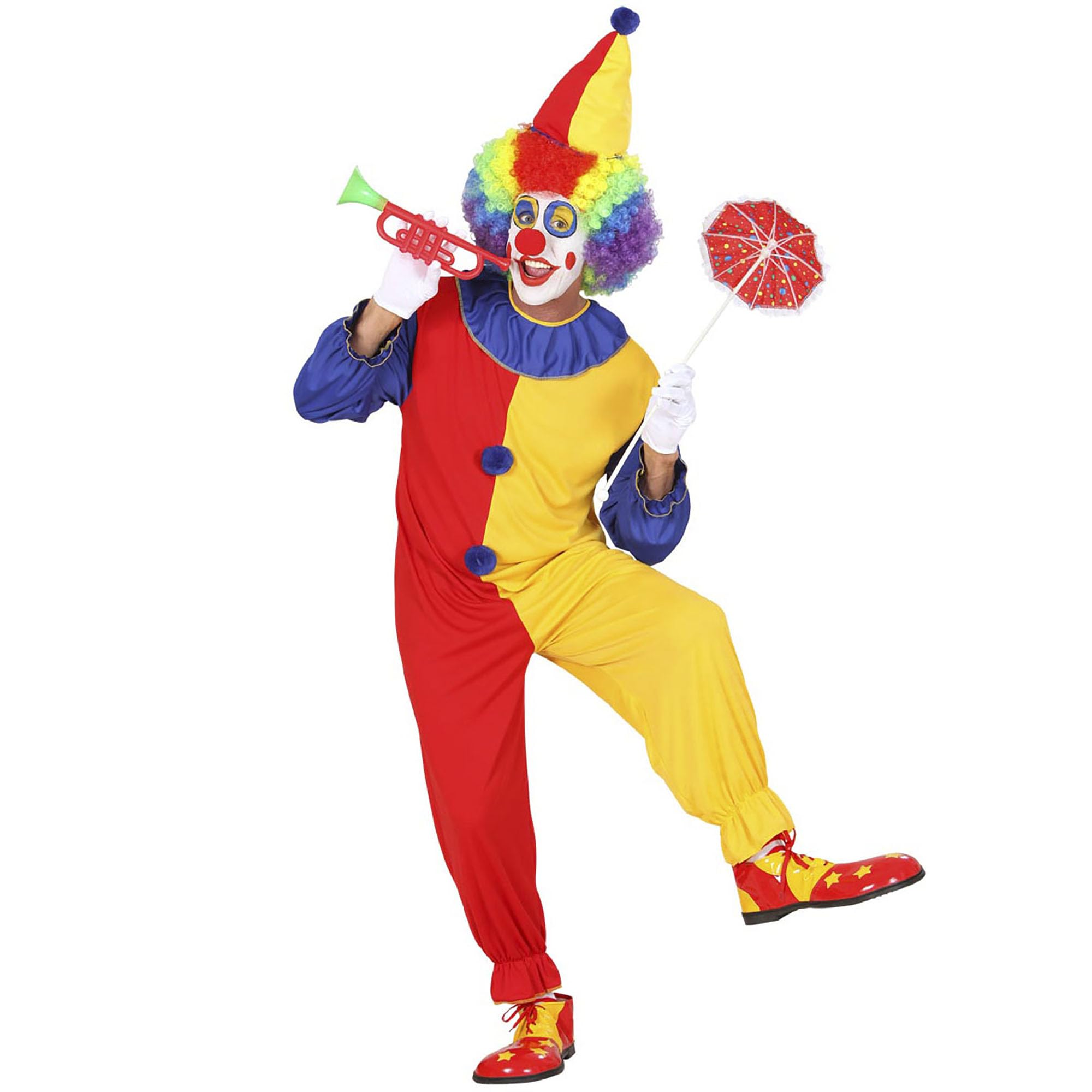 Widmann 02704 Clown costume, Multicoloured, Standard Size