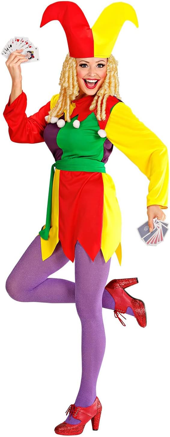 Widmann - Kostüm Spaßvogel, Kleid, Hofnarr, Clown, Faschingskostüme, Karneval
