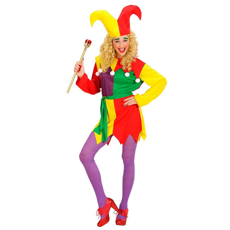 Widmann - Kostüm Spaßvogel, Kleid, Hofnarr, Clown, Faschingskostüme, Karneval