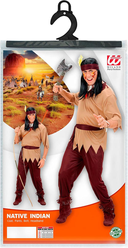Widmann - Kostüm Indianer, Coat, Hose, Gürtel, Kopftuch, Wilder Westen, Karneval, Mottoparty