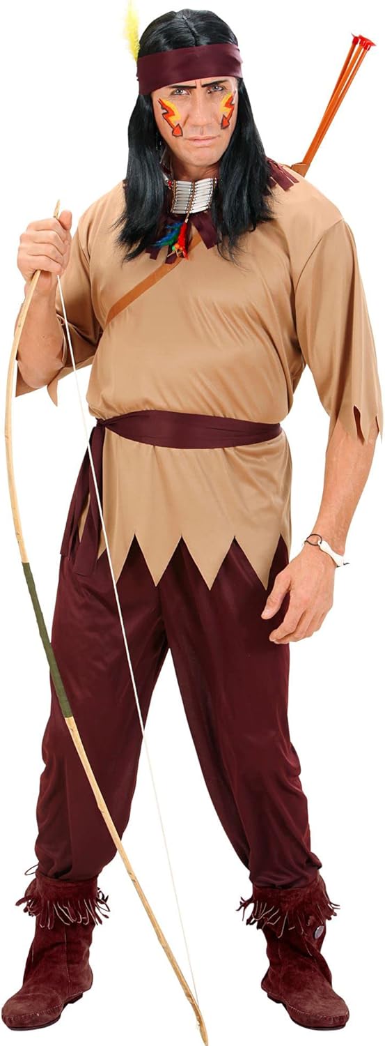 Widmann - Kostüm Indianer, Coat, Hose, Gürtel, Kopftuch, Wilder Westen, Karneval, Mottoparty