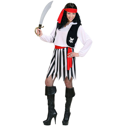 Ladies Pirate Woman Costume Large UK 14-16 for Buccaneer Fancy Dress