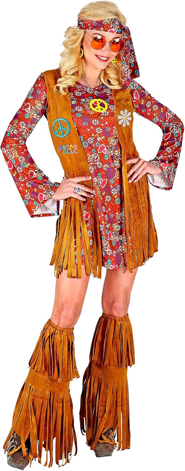 "HIPPIE" (dress, vest, headband, fringe boot covers) - (XL)