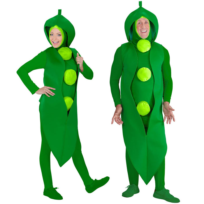 Widmann Adult Pea Fancy Dress Outfit Costume Food and Drink Dress Up Green Unisex XL-XXL Multicoloured