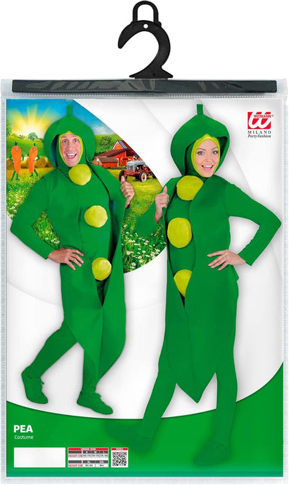 Widmann Adult Pea Fancy Dress Outfit Costume Food and Drink Dress Up Green Unisex XL-XXL Multicoloured