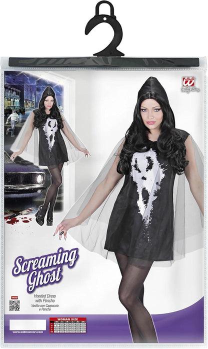 "SCREAMING GHOST LADY" (hooded dress, poncho) - (S)