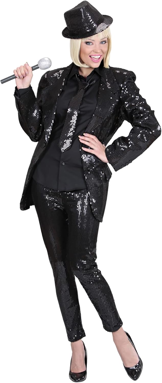 WIDMANN W MILANO Party Fashion - Sequined Leggings Women, Dancer, Celebrities, Pop Star, Rock Star, Disco, Show, Carnival, Theme Parties