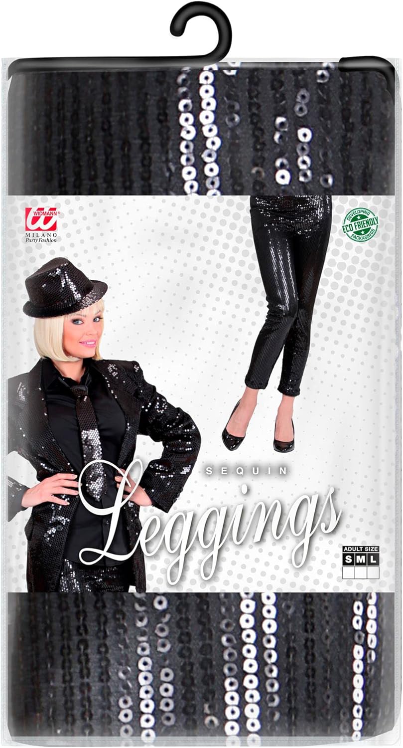 WIDMANN W MILANO Party Fashion - Sequined Leggings Women, Dancer, Celebrities, Pop Star, Rock Star, Disco, Show, Carnival, Theme Parties