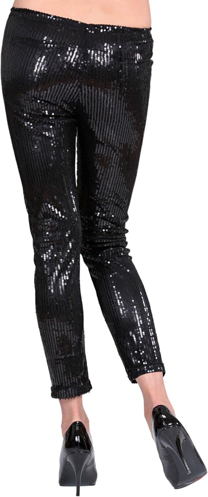 WIDMANN W MILANO Party Fashion - Sequined Leggings Women, Dancer, Celebrities, Pop Star, Rock Star, Disco, Show, Carnival, Theme Parties