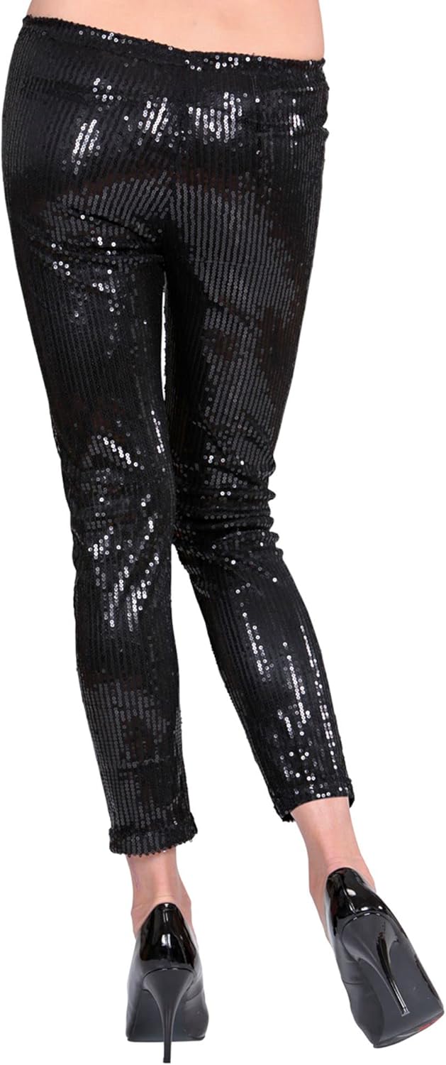 WIDMANN W MILANO Party Fashion - Sequined Leggings Women, Dancer, Celebrities, Pop Star, Rock Star, Disco, Show, Carnival, Theme Parties