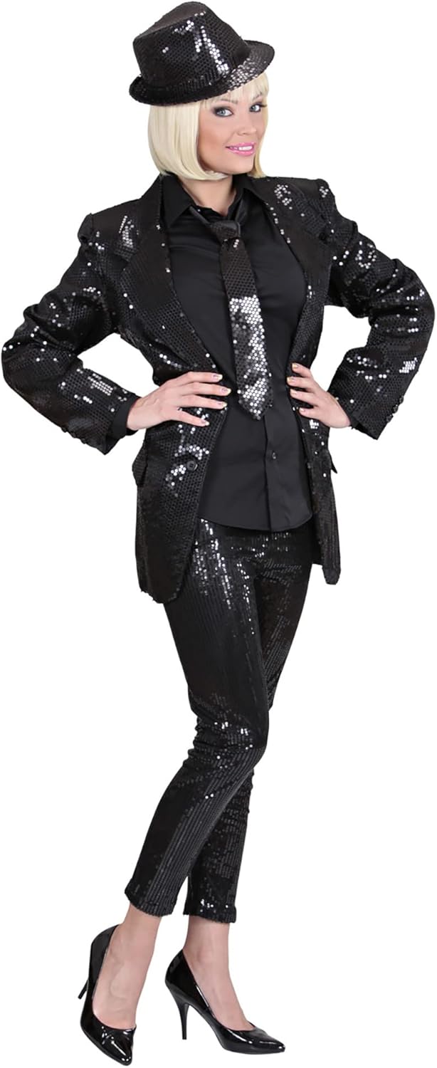 WIDMANN W MILANO Party Fashion - Sequined Leggings Women, Dancer, Celebrities, Pop Star, Rock Star, Disco, Show, Carnival, Theme Parties