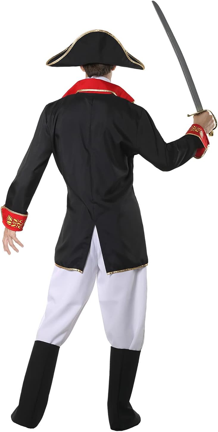 Widmann - Kostüm Napoleon, Jacke, Hose, Stiefelüberzieher und Hut, Soldat, General, Kaiser, Verkleidung, Karneval, Mottoparty